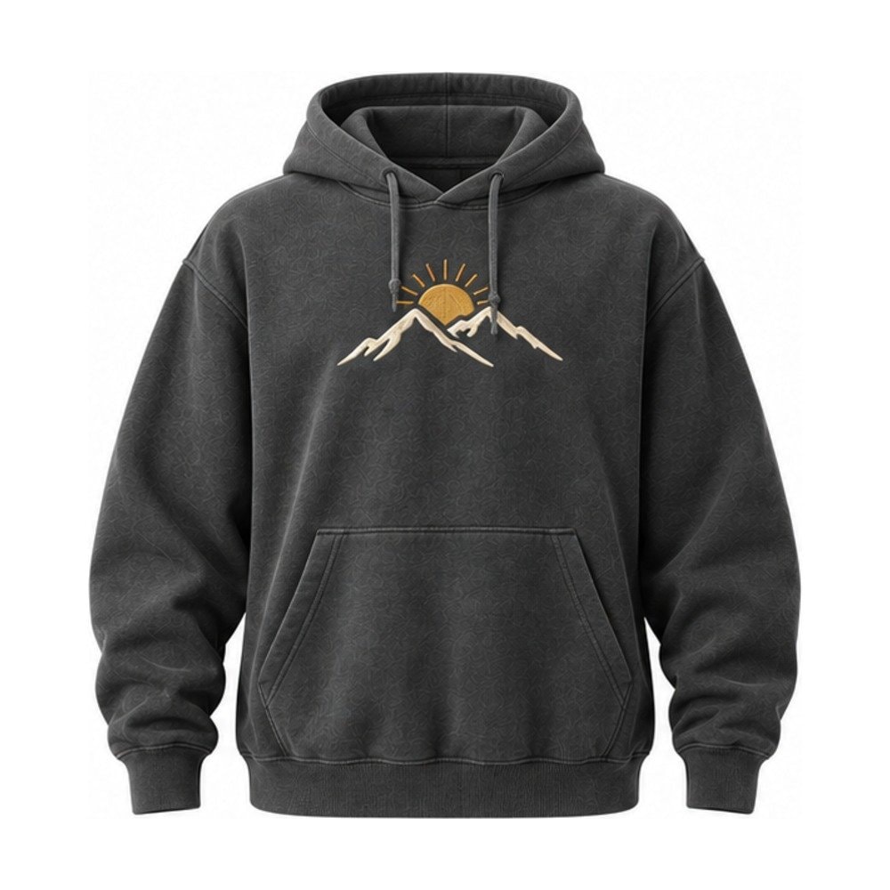 Mountain Sunrise Embroidered Hoodie