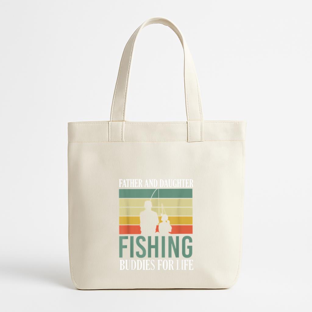 Father And Daughter Fishing Buddies Canvas Tote Bag