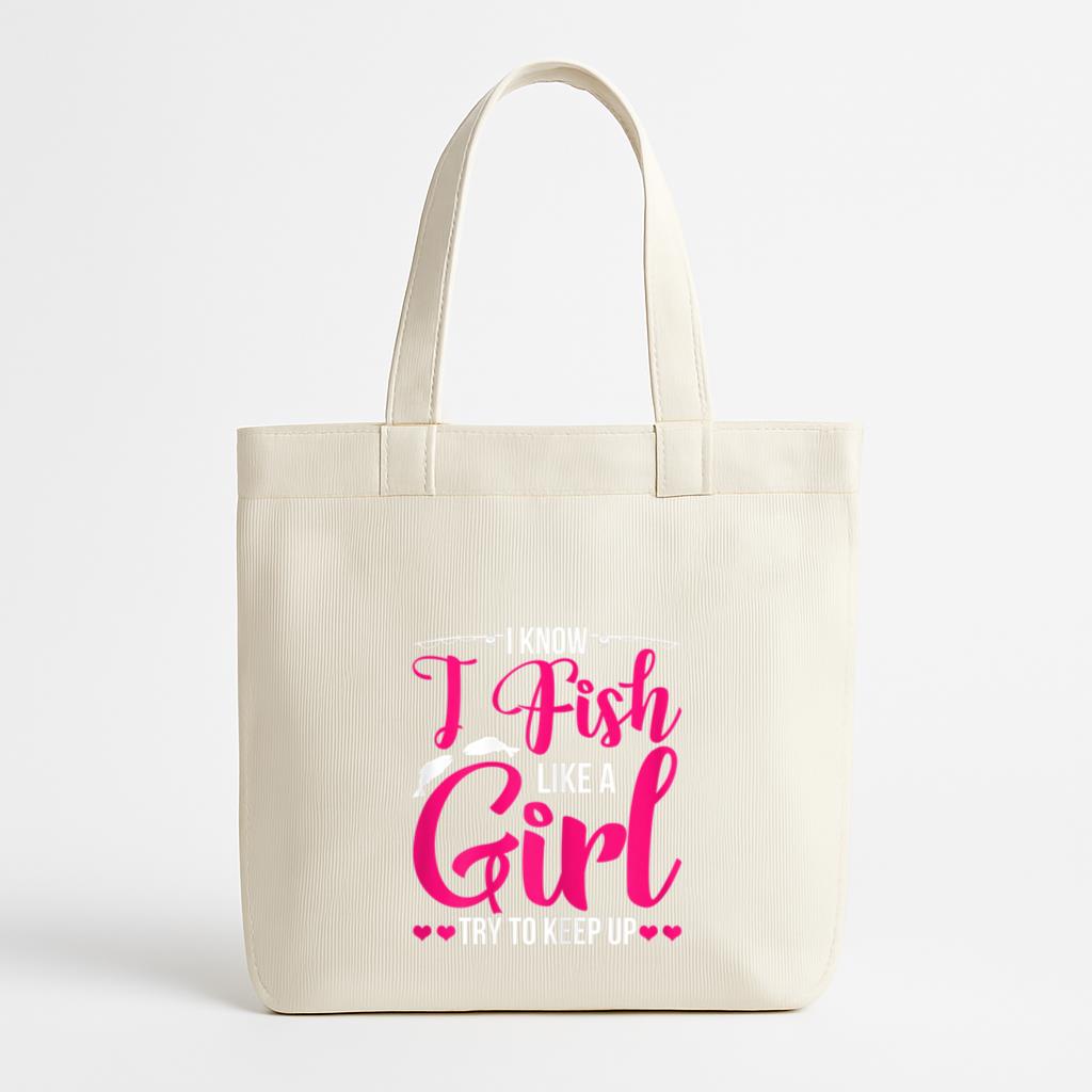 Fish Like Girl Try To Keep Up Canvas Tote Bag