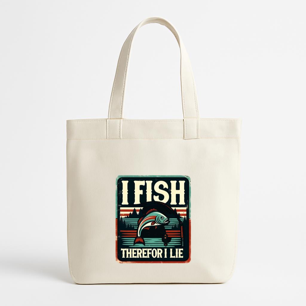 Fisherman Peaceful Cartoon Fishing Canvas Tote Bag