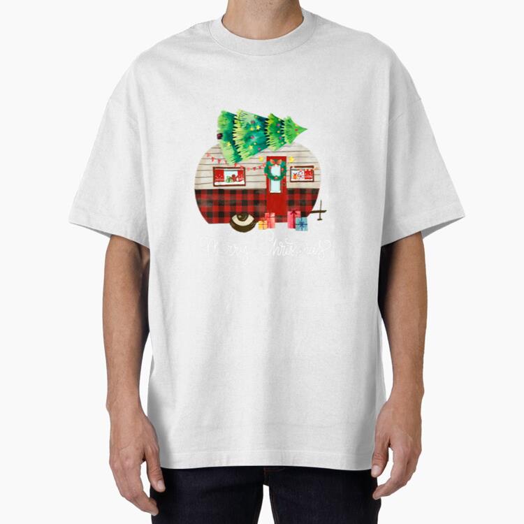 Merry Christmas Camper Buffalo Oversized T-Shirt