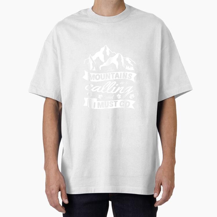 Mountains Are Calling Hiking Camping Oversized T-Shirt