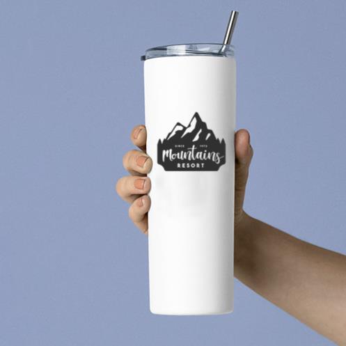 Mountains Resort Logo Tumbler