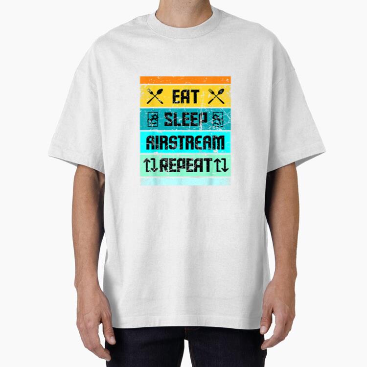 Retro Vintage Airstream Camping Oversized T-Shirt